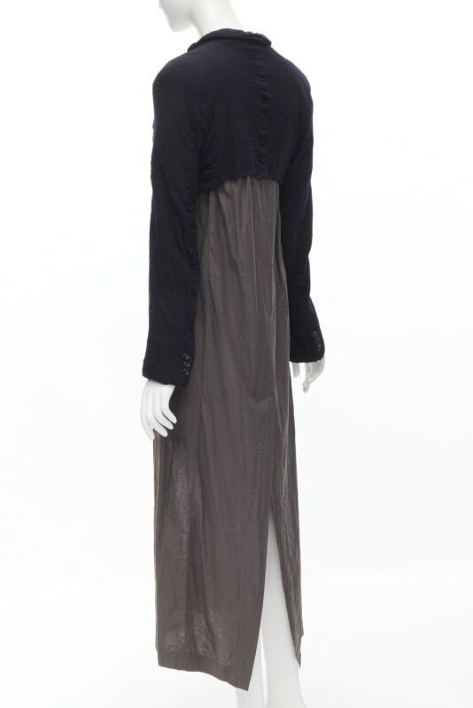 Comme des Garcons vintage COMME DES GARCONS 1994 black shrunken boiled wool grey duster coat M Size M / US 6-8 / IT 42-44 - 6 Thumbnail