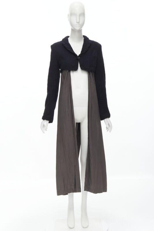 Comme des Garcons vintage COMME DES GARCONS 1994 black shrunken boiled wool grey duster coat M Size M / US 6-8 / IT 42-44 - 10 Thumbnail