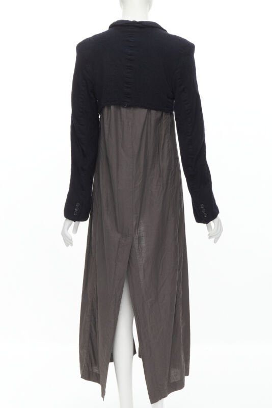 Comme des Garcons vintage COMME DES GARCONS 1994 black shrunken boiled wool grey duster coat M Size M / US 6-8 / IT 42-44 - 5 Thumbnail