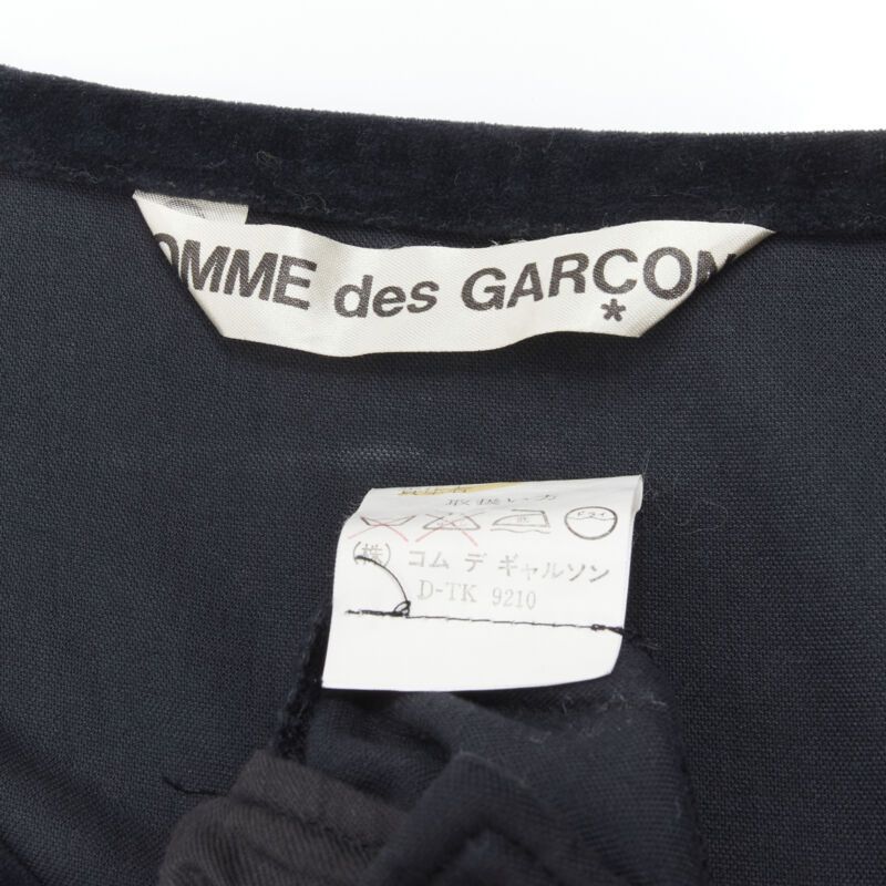 Comme des Garcons vintage COMME DES GARCONS 1980's black velvet asymmetric dropped armhole dress S Size M / US 6-8 / IT 42-44 - 9 Thumbnail