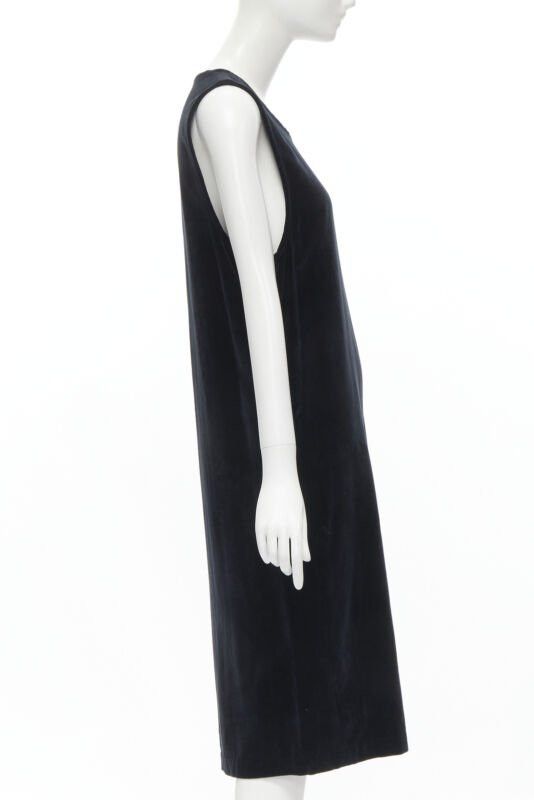 Comme des Garcons vintage COMME DES GARCONS 1980's black velvet asymmetric dropped armhole dress S Size M / US 6-8 / IT 42-44 - 4 Thumbnail