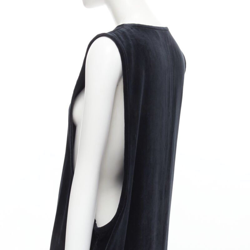 Comme des Garcons vintage COMME DES GARCONS 1980's black velvet asymmetric dropped armhole dress S Size M / US 6-8 / IT 42-44 - 7 Thumbnail