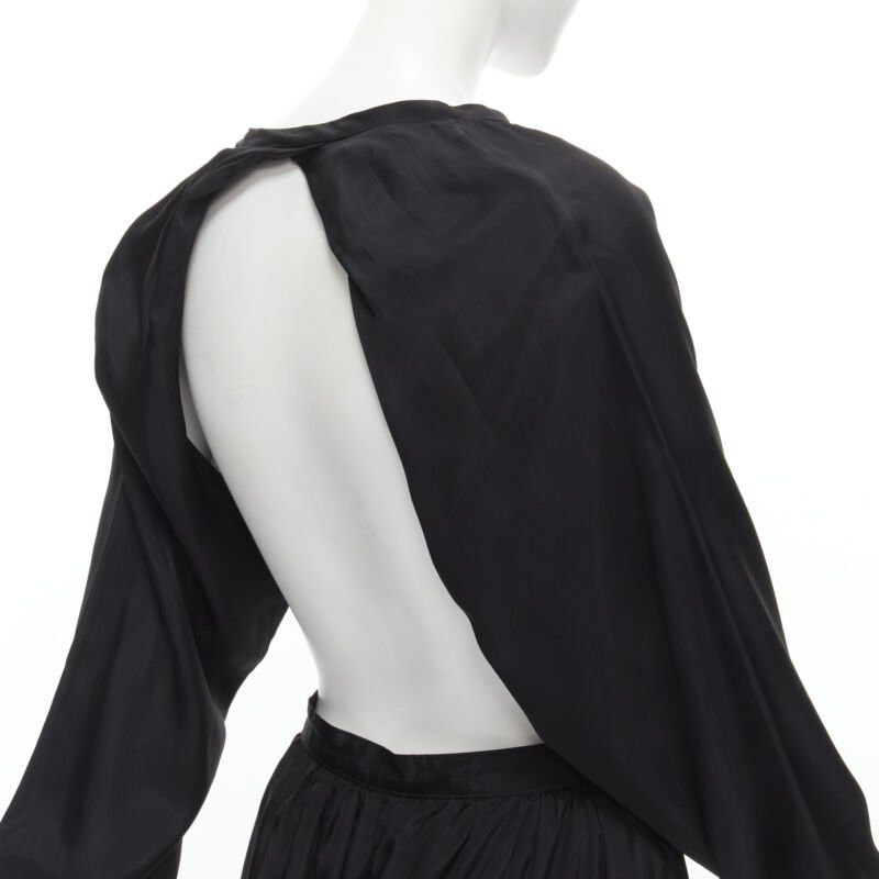 Comme des Garcons vintage COMME DES GARCONS TRICOT 1989 black rayon open back wide leg jumpsuit M Size 28" / US 6 / IT 42 - 2 Thumbnail