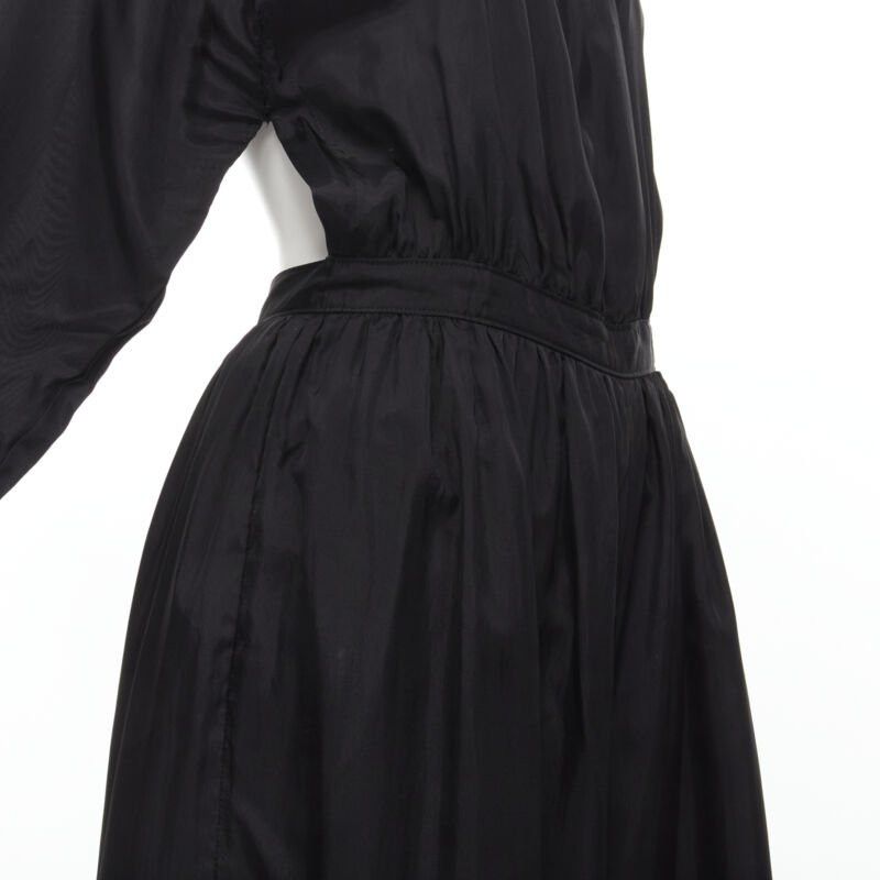 Comme des Garcons vintage COMME DES GARCONS TRICOT 1989 black rayon open back wide leg jumpsuit M Size 28" / US 6 / IT 42 - 10 Thumbnail