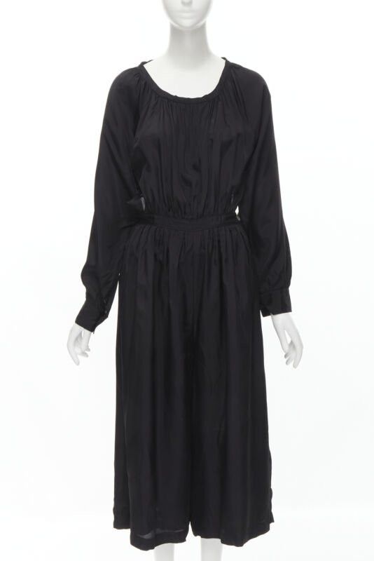 Comme des Garcons vintage COMME DES GARCONS TRICOT 1989 black rayon open back wide leg jumpsuit M Size 28" / US 6 / IT 42 - 3 Thumbnail