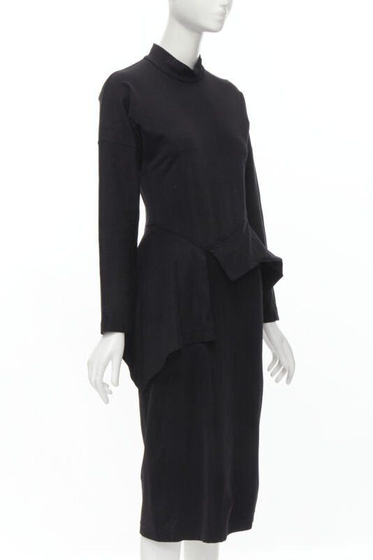 Comme des Garcons vintage COMME DES GARCONS 1980's mock neck asymmetric peplum midi dress M Size M / US 6-8 / IT 42-44 - 3 Thumbnail
