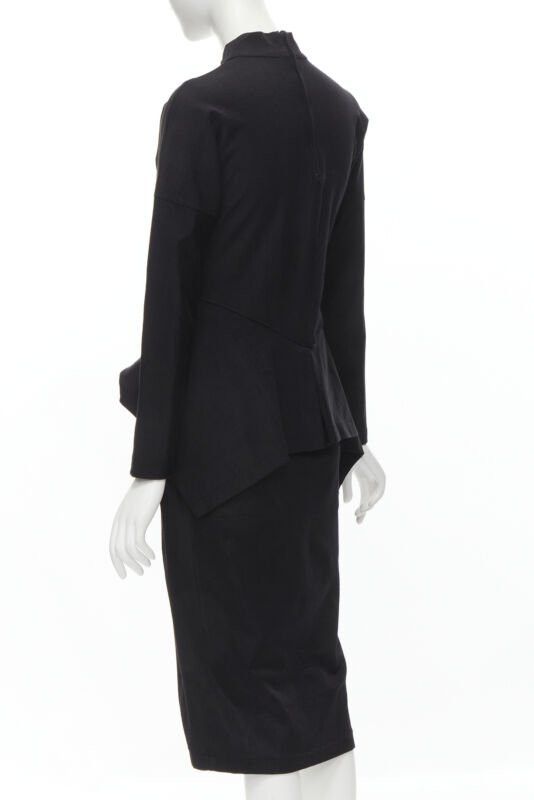 Comme des Garcons vintage COMME DES GARCONS 1980's mock neck asymmetric peplum midi dress M Size M / US 6-8 / IT 42-44 - 6 Thumbnail