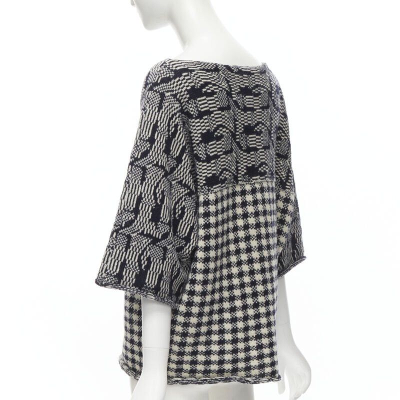 Comme des Garcons COMME DES GARCONS Tricot Vintage 1980s grey intarsia checker sweater M Size M / US 6-8 / IT 42-44 - 6 Thumbnail