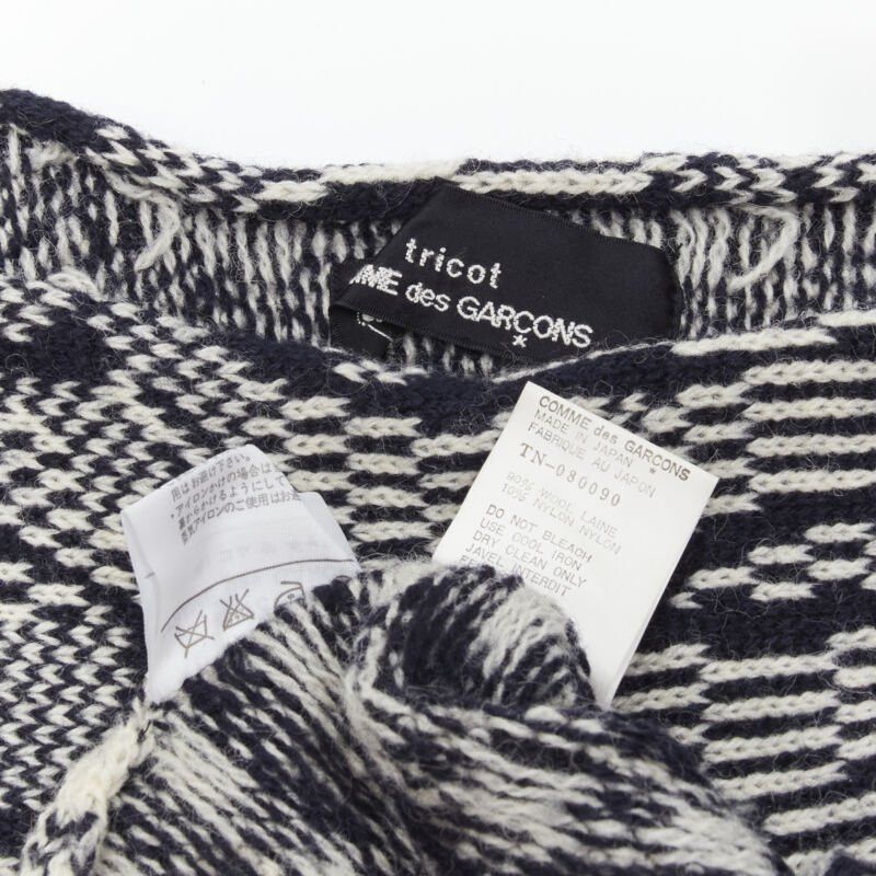 Comme des Garcons COMME DES GARCONS Tricot Vintage 1980s grey intarsia checker sweater M Size M / US 6-8 / IT 42-44 - 10 Thumbnail