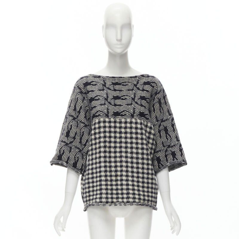 Comme des Garcons COMME DES GARCONS Tricot Vintage 1980s grey intarsia checker sweater M Size M / US 6-8 / IT 42-44 - 11 Thumbnail