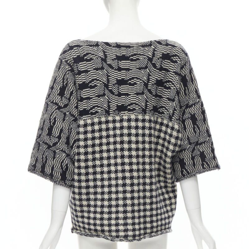 Comme des Garcons COMME DES GARCONS Tricot Vintage 1980s grey intarsia checker sweater M Size M / US 6-8 / IT 42-44 - 5 Thumbnail