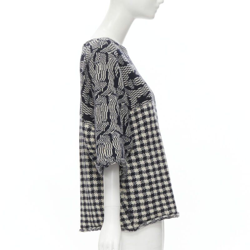 Comme des Garcons COMME DES GARCONS Tricot Vintage 1980s grey intarsia checker sweater M Size M / US 6-8 / IT 42-44 - 4 Thumbnail