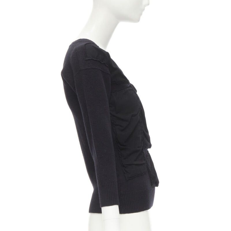 Comme des Garcons vintage COMME DES GARCONS 1980s bubble patchwork shrunken boiled wool sweater Size M / US 6-8 / IT 42-44 - 4 Thumbnail
