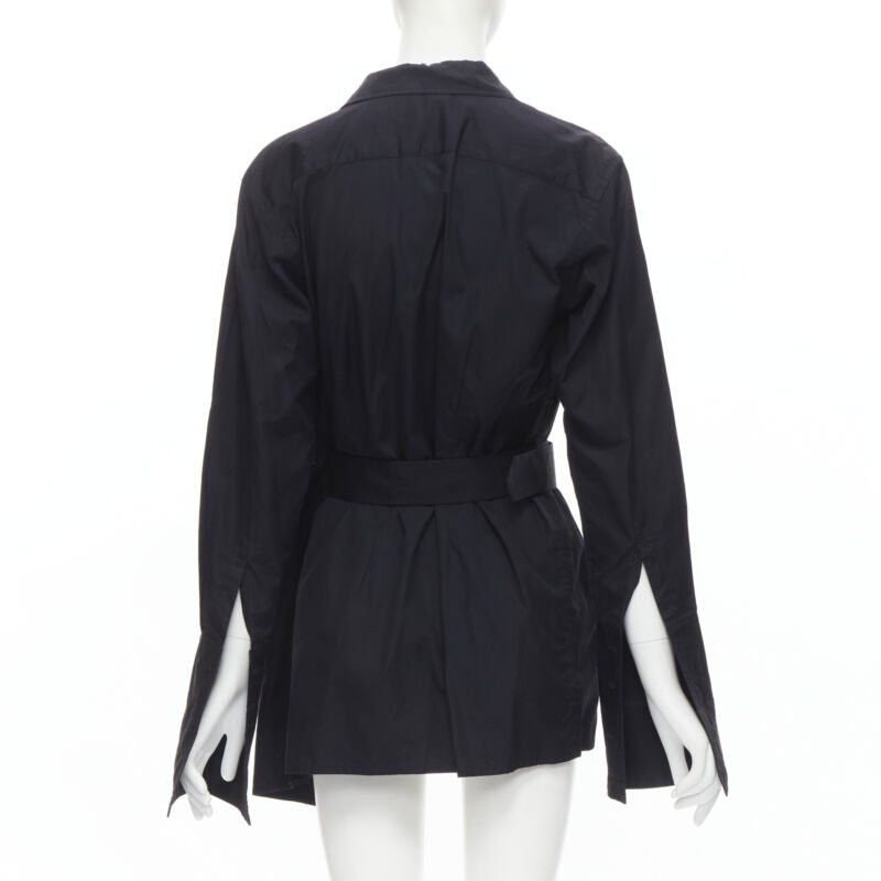 Comme des Garcons COMME DES GARCONS Vintage 1980s black asymmetric belted deconstructed blazer M Size M / US 6-8 / IT 42-44 - 5 Thumbnail