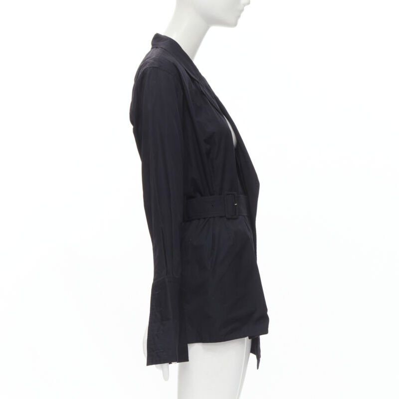 Comme des Garcons COMME DES GARCONS Vintage 1980s black asymmetric belted deconstructed blazer M Size M / US 6-8 / IT 42-44 - 4 Thumbnail