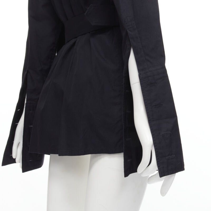 Comme des Garcons COMME DES GARCONS Vintage 1980s black asymmetric belted deconstructed blazer M Size M / US 6-8 / IT 42-44 - 10 Thumbnail