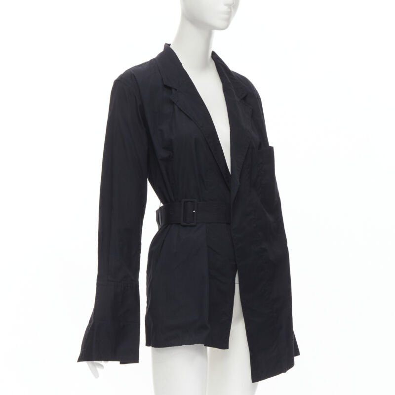 Comme des Garcons COMME DES GARCONS Vintage 1980s black asymmetric belted deconstructed blazer M Size M / US 6-8 / IT 42-44 - 3 Thumbnail