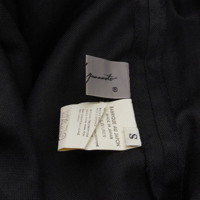 Yohji Yamamoto YOHJI YAMAMOTO 1980's Vintage black linen suspender strap peplum jumpsuit S Size 27" / US 4 / IT 40 - 9 Thumbnail