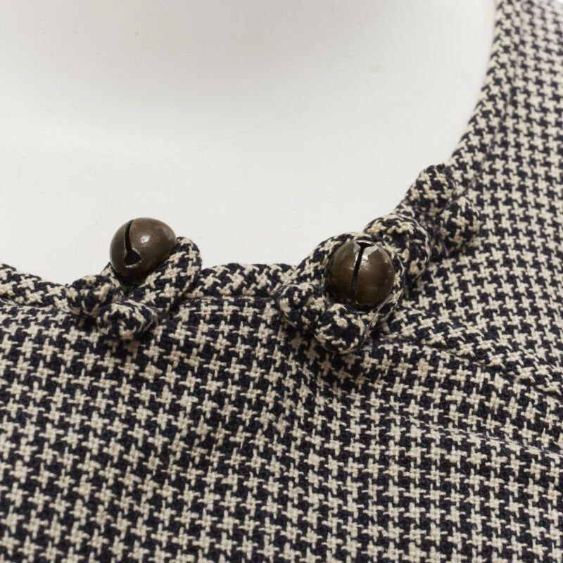 Comme des Garcons COMME DES GARCONS Vintage grey houndstooth bell button foldover boxy vest Size M / US 6-8 / IT 42-44 - 2 Thumbnail