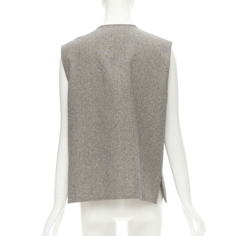 Comme des Garcons COMME DES GARCONS Vintage grey houndstooth bell button foldover boxy vest Size M / US 6-8 / IT 42-44 - 6 Thumbnail