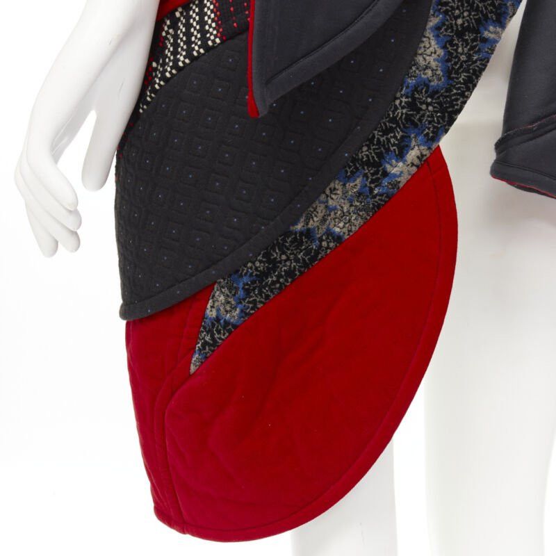 Comme des Garcons COME DES GARCONS 2001 Runway Vintage red velvet tweed deconstructed corset S Size S / US 4 / IT 40 - 11 Thumbnail