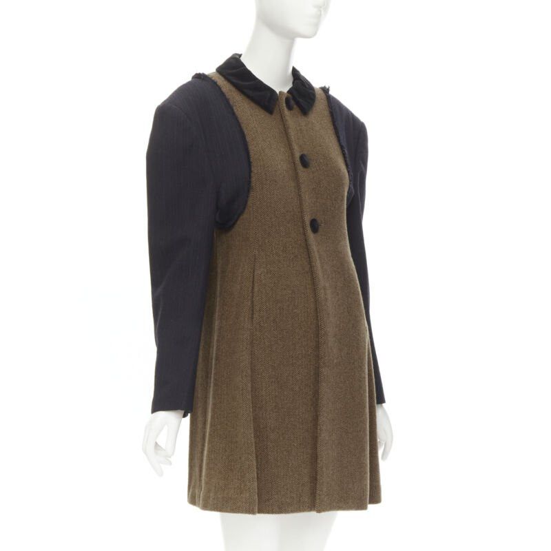 Comme des Garcons COMME DES GARCONS 1993 Runway Vintage herringbone reconstructed sleeve coat S Size S / US 4 / IT 40 - 3 Thumbnail