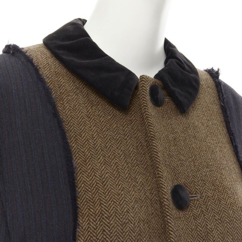 Comme des Garcons COMME DES GARCONS 1993 Runway Vintage herringbone reconstructed sleeve coat S Size S / US 4 / IT 40 - 2 Thumbnail
