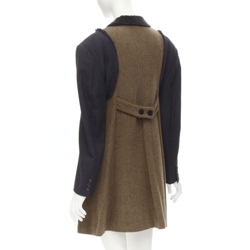 Comme des Garcons COMME DES GARCONS 1993 Runway Vintage herringbone reconstructed sleeve coat S Size S / US 4 / IT 40 - 6 Thumbnail