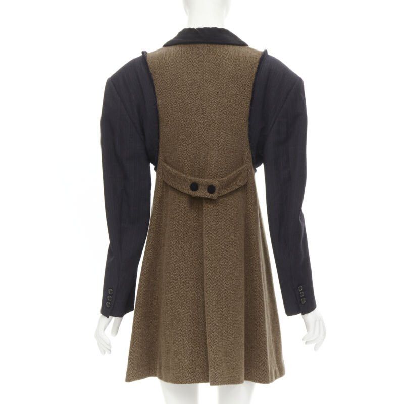 Comme des Garcons COMME DES GARCONS 1993 Runway Vintage herringbone reconstructed sleeve coat S Size S / US 4 / IT 40 - 5 Thumbnail