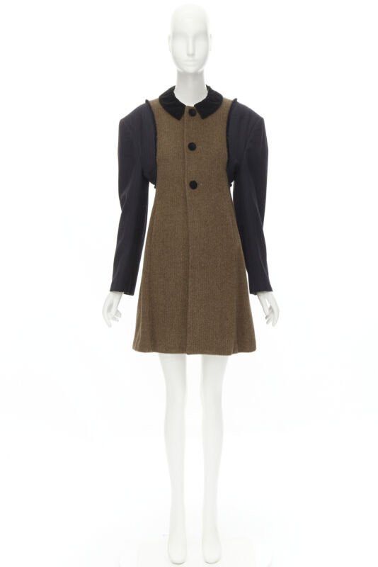 Comme des Garcons COMME DES GARCONS 1993 Runway Vintage herringbone reconstructed sleeve coat S Size S / US 4 / IT 40 - 10 Thumbnail