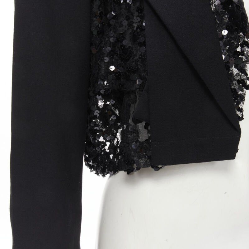 Comme des Garcons COMME DES GARCONS 1980's Vintage Runway black sequins mesh cropped jacket S Size ONE SIZE - 10 Thumbnail