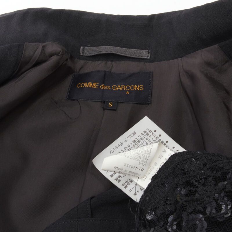 Comme des Garcons COMME DES GARCONS 1980's Vintage Runway black sequins mesh cropped jacket S Size ONE SIZE - 12 Thumbnail