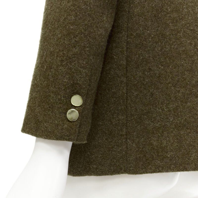 Comme des Garcons COMME DES GARCONS Vintage moss brown wool felt gold double breasted blazer M Size M / US 6-8 / IT 42-44 - 8 Thumbnail