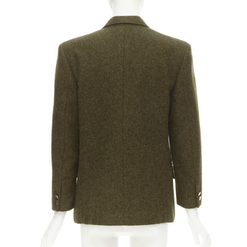 Comme des Garcons COMME DES GARCONS Vintage moss brown wool felt gold double breasted blazer M Size M / US 6-8 / IT 42-44 - 5 Thumbnail