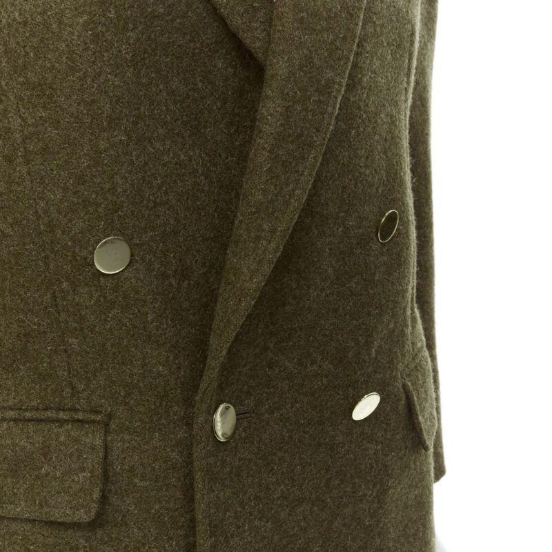 Comme des Garcons COMME DES GARCONS Vintage moss brown wool felt gold double breasted blazer M Size M / US 6-8 / IT 42-44 - 7 Thumbnail