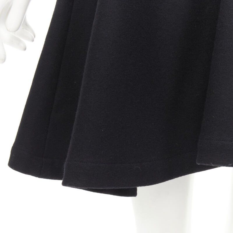 Comme des Garcons COMME DES GARCONS 1980s Vintage black wool felt asymmetric A-line flared skirt S Size 27" / US 4 / IT 40 - 7 Thumbnail