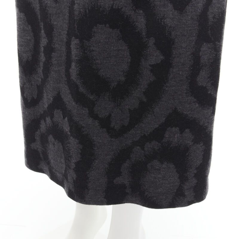 Comme des Garcons COMME DES GARCONS TRICOT 1980s Vintage grey floral print foldover waist skirt S Size 27" / US 4 / IT 40 - 7 Thumbnail