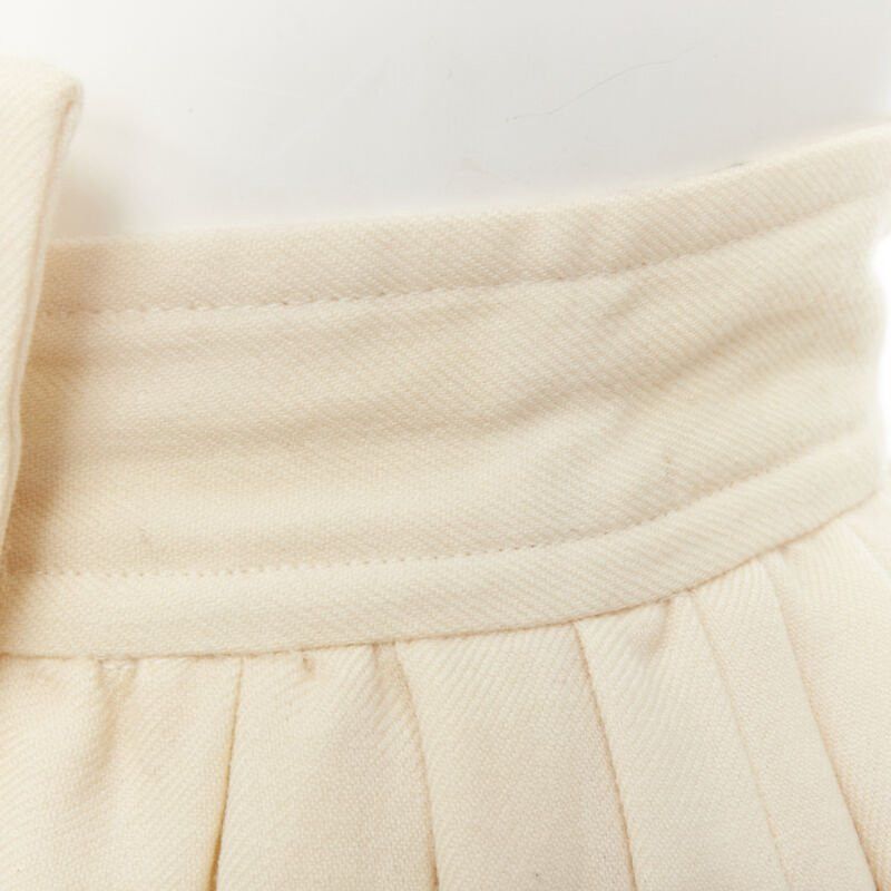 Comme des Garcons COMME DES GARCINS 1988 Runway Vintage cream black lattice lace flared skirt S Size 26" / US 2 / IT 38 - 10 Thumbnail