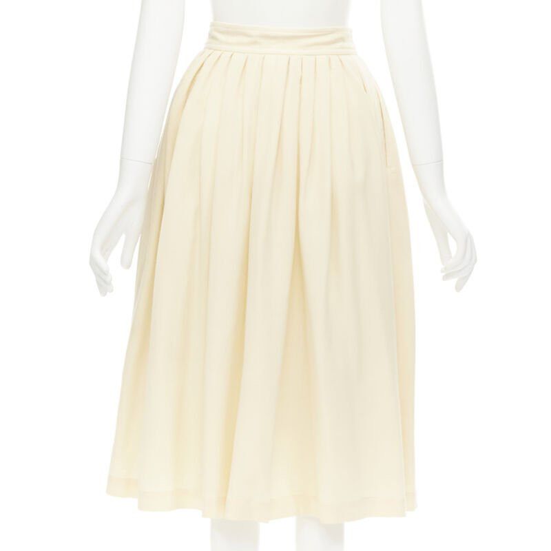 Comme des Garcons COMME DES GARCINS 1988 Runway Vintage cream black lattice lace flared skirt S Size 26" / US 2 / IT 38 - 5 Thumbnail