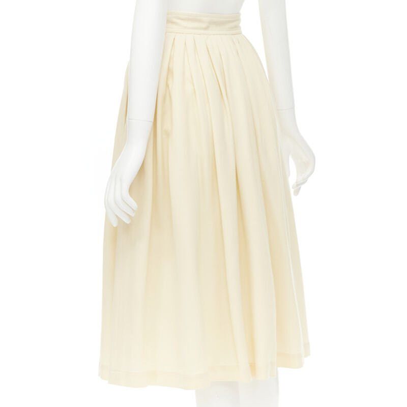 Comme des Garcons COMME DES GARCINS 1988 Runway Vintage cream black lattice lace flared skirt S Size 26" / US 2 / IT 38 - 6 Thumbnail