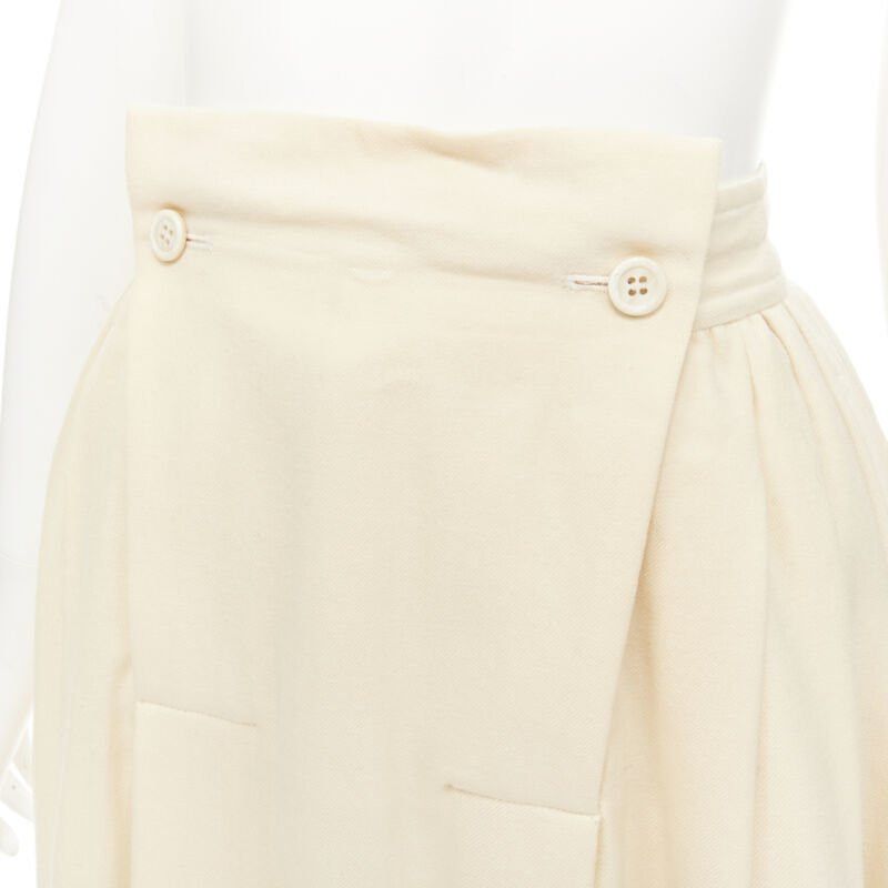 Comme des Garcons COMME DES GARCINS 1988 Runway Vintage cream black lattice lace flared skirt S Size 26" / US 2 / IT 38 - 7 Thumbnail