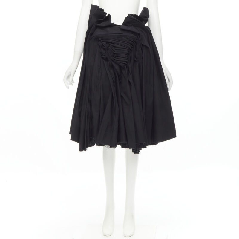 Junya Watanabe JUNYA WATANABE 1998 Runway Vintage black Madame Grey draped pleat skirt Size 27" / US 4 / IT 40 - 10 Thumbnail