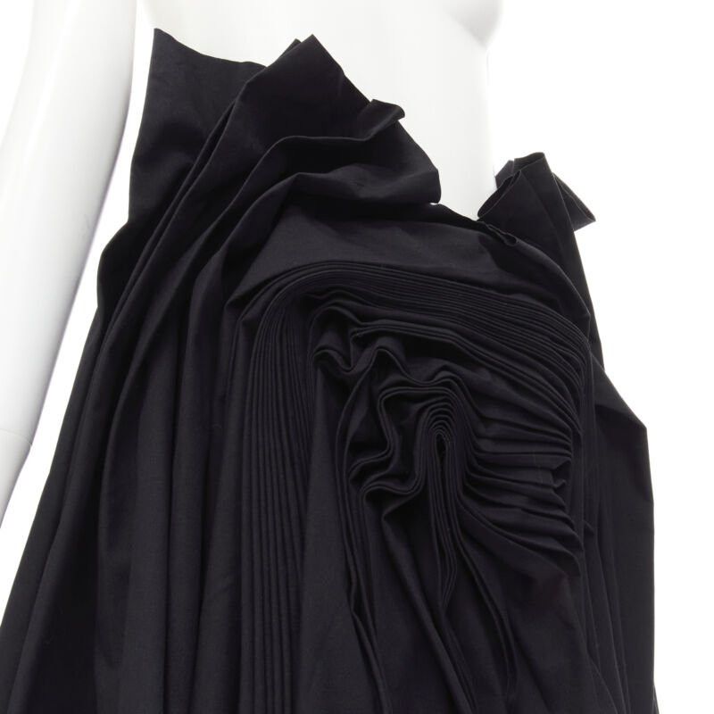 Junya Watanabe JUNYA WATANABE 1998 Runway Vintage black Madame Grey draped pleat skirt Size 27" / US 4 / IT 40 - 2 Thumbnail
