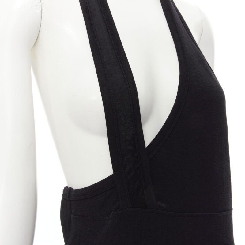 Comme des Garcons COMME DES GARCONS 1980s Vintage black nylon cotton halter bias skirt dress Size 26" / US 2 / IT 38 - 2 Thumbnail