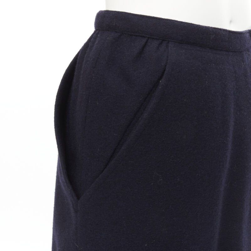 Comme des Garcons COMME DES GARCONS 1980s Vintage blue wool angular pocket layered hem skirt S Size 28" / US 6 / IT 42 - 7 Thumbnail