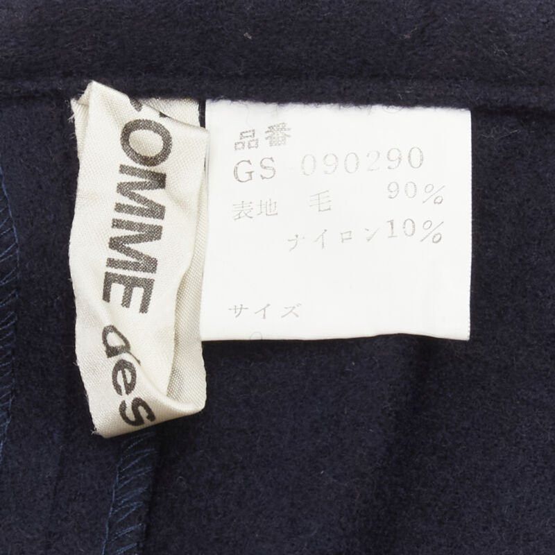 Comme des Garcons COMME DES GARCONS 1980s Vintage blue wool angular pocket layered hem skirt S Size 28" / US 6 / IT 42 - 9 Thumbnail