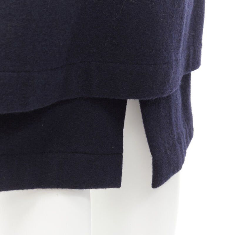 Comme des Garcons COMME DES GARCONS 1980s Vintage blue wool angular pocket layered hem skirt S Size 28" / US 6 / IT 42 - 8 Thumbnail