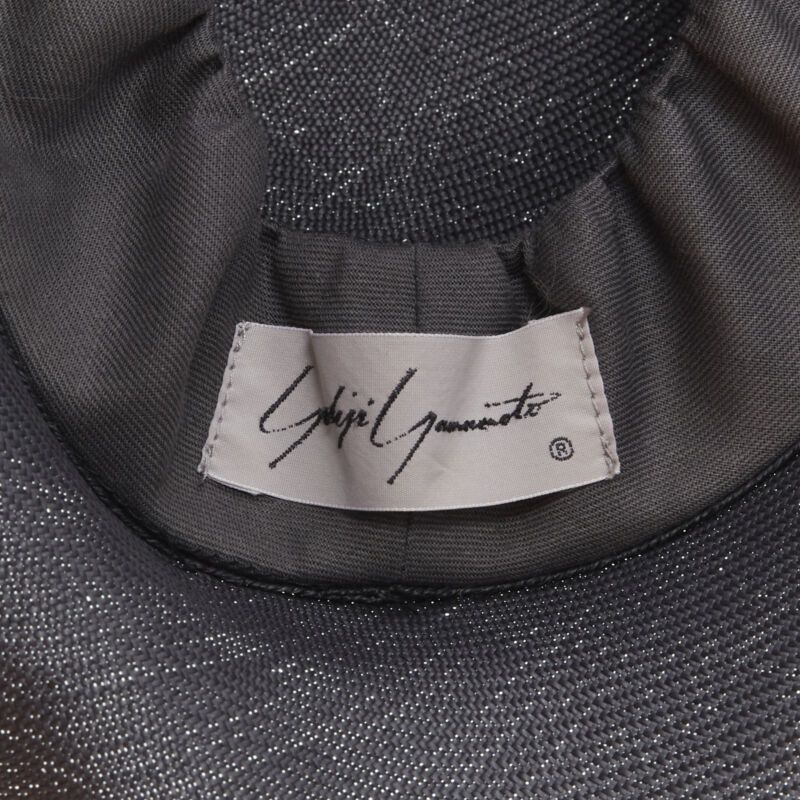 Yohji Yamamoto YOHJI YAMAMOTO 1980's Vintage black coated raffia curled brim fedora hat 58cm Size ONE SIZE - 8 Thumbnail