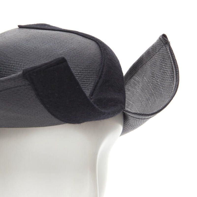 Yohji Yamamoto YOHJI YAMAMOTO 1980's Vintage black coated raffia curled brim fedora hat 58cm Size ONE SIZE - 7 Thumbnail