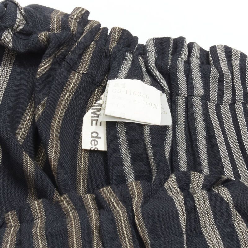 Comme des Garcons COMME DES GARCONS 1980's Vintage grey stripes deconstructed draped layered skirt Size 27" / US 4 / IT 40 - 8 Thumbnail